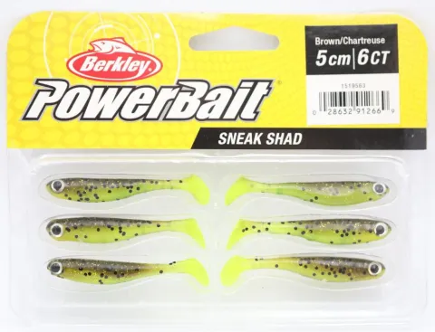 Przynęta gumowa Berkley Sneakshad Brown/Chartreuse 2in 6szt
