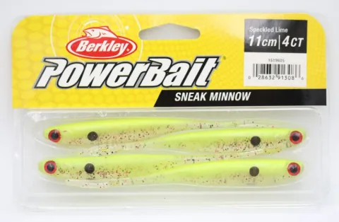 Przynęta gumowa Berkley Sneakminnow Speckled Lime 4.3in 4szt