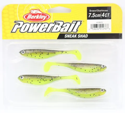Przynęta gumowa Berkley Sneakshad Brown/Chartreuse 3in 4szt