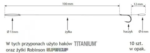 Przypon z włosem MF 502BM rozm. 8 śr. 0,218mm (10 szt.)