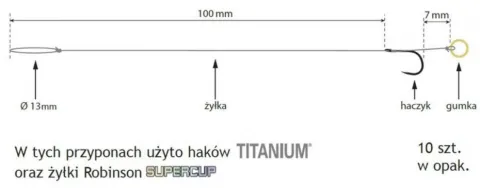 Przypon z gumką MF 503BN rozm. 12 śr. 0,172mm (10 szt.)