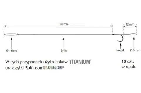Przypon z włosem MF 504BN rozm. 8 śr. 0,218mm (10 szt.)