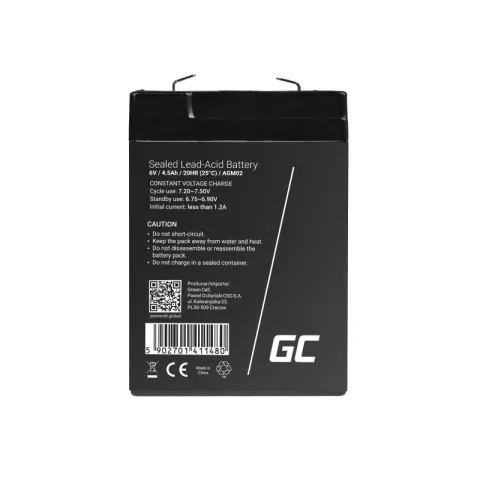 Akumulator AGM Green Cell 6V 4.5Ah — zdjęcie 2