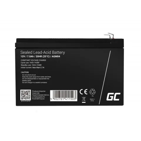 Akumulator AGM Green Cell 12V 7Ah — zdjęcie 2