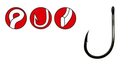 POWERCARP EYED HOOKS BLACK 10