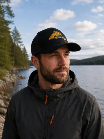Czapka Snapback Trucker z haftem wędkarskim Karp — zdjęcie oferty 1