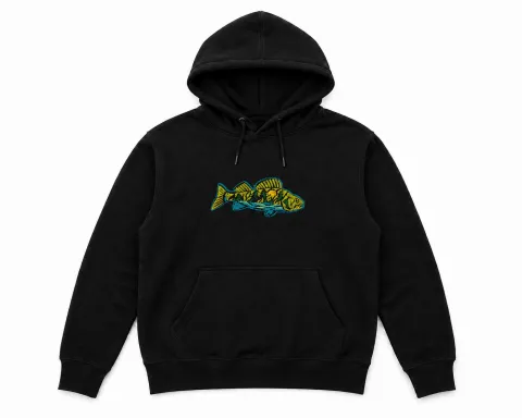 Czarna Bluza z Haftem – Okoń — zdjęcie oferty 1