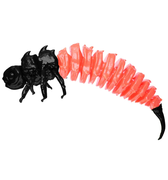 Larva BigFatBug 5cm opakowanie 5szt CZARNO-ŁOSOSIOWY