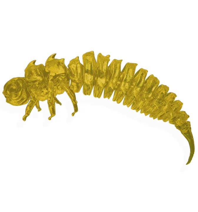 Larva BigFatBug 5cm opakowanie 5szt ŻÓŁTY